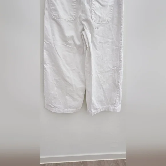 FREE PEOPLE Colette Wide Leg Culottes button fly white cropped jeans size 30 - Picture 11 of 16